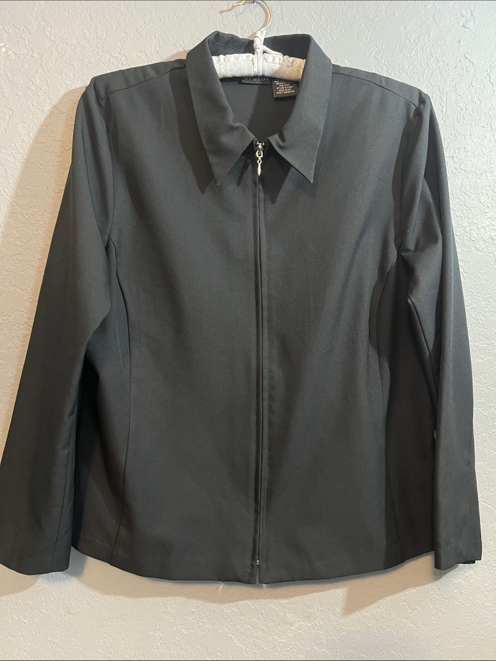 George Black Zip-Front Blazer Jacket